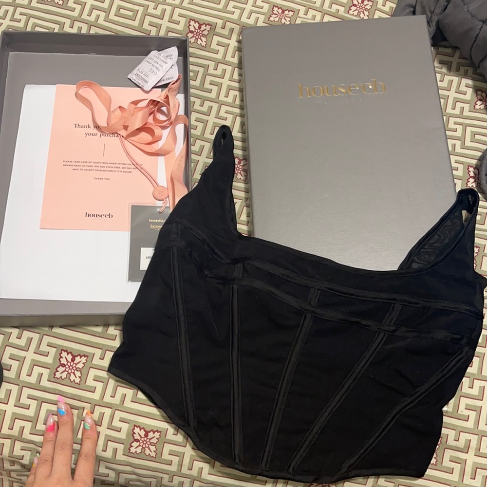 House of CB Black Corset Top with Boning